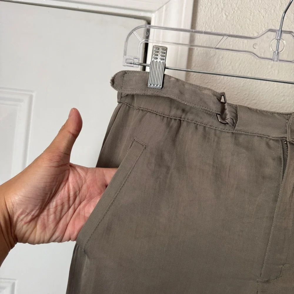 HONOR THE GIFT tan beige khaki nylon wide‎ straight leg trousers pants